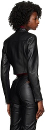 MISBHV Black Paneled Leather Jacket