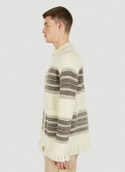 Serape Zip Front Sweater in Cream