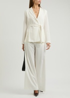 High Obedient Belted Jersey Blazer Cream