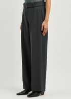 Vince Belted Wide-leg Trousers Grey