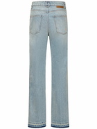 STELLA MCCARTNEY - Two Tone Cotton Denim Wide Leg Jeans