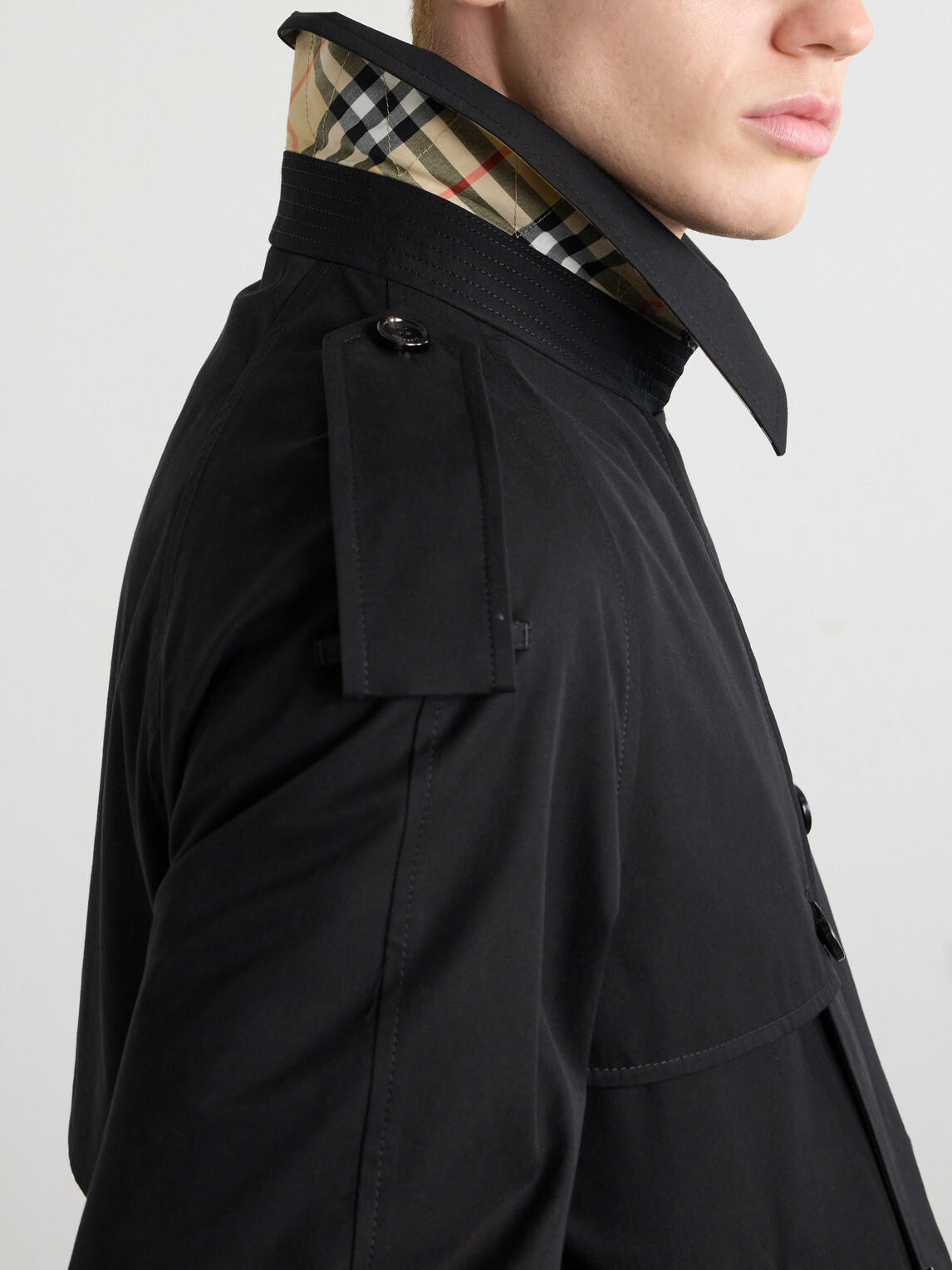 Burberry - Cropped Cotton-Gabardine Trench Coat - Black