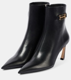 Victoria Beckham B Buckle 80 leather ankle boots