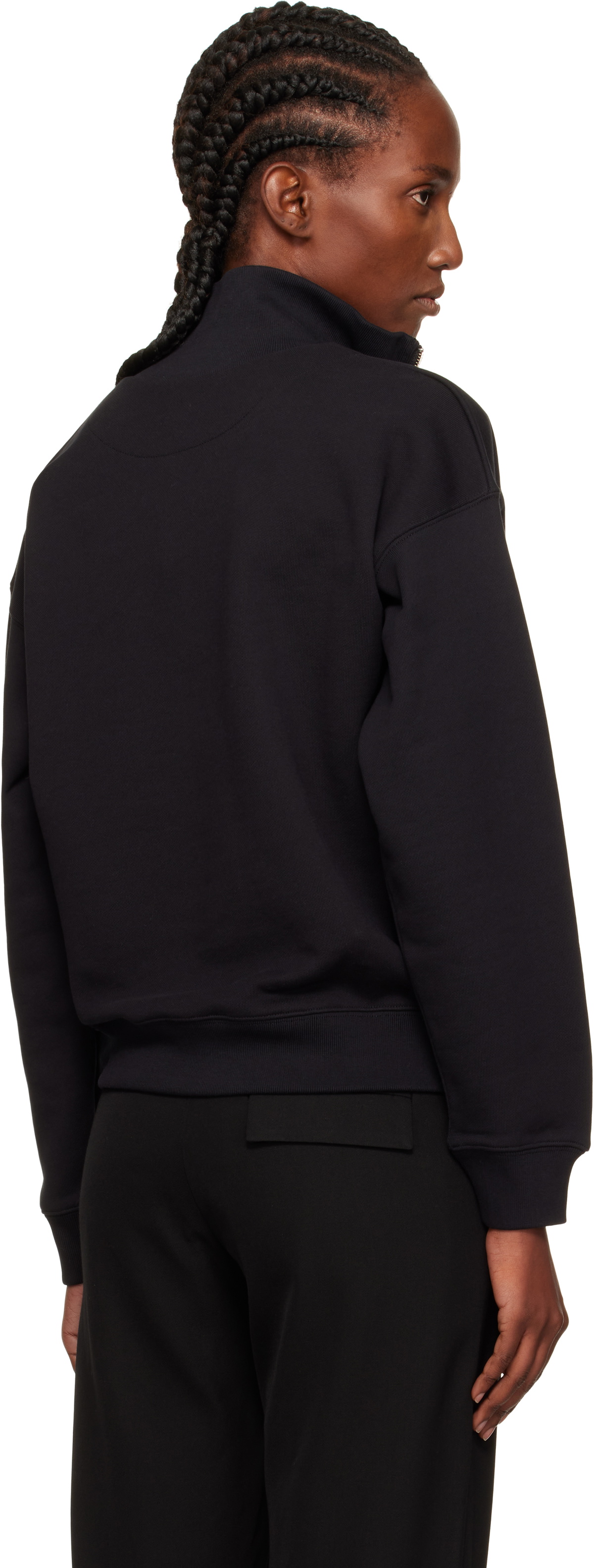 Maison Kitsuné Black Half Zip Baby Fox Patch Sweatshirt