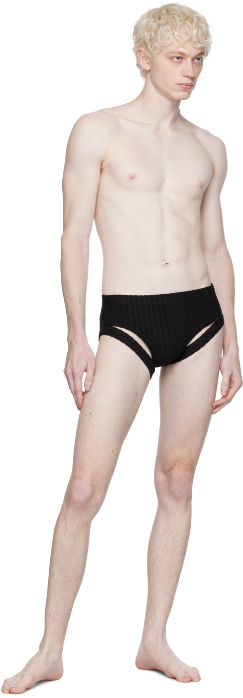 Parnell Mooney Black Ribbed Swim Briefs