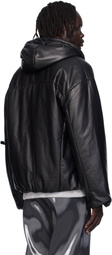 HELIOT EMIL Black Paralax Reversible Leather Jacket