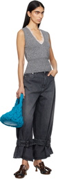JW Anderson Gray V-Neck Lace Trim Vest