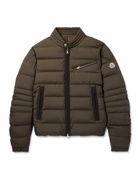 Moncler - Grosgrain-Trimmed Logo-Appliquéd Quilted Shell Down Jacket - Brown