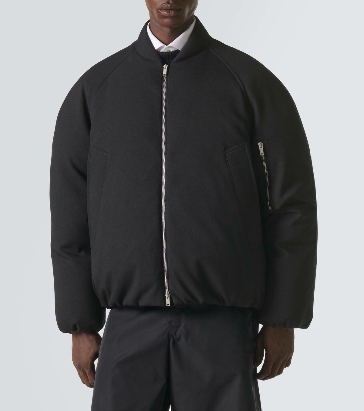 ダウンジャケット・コート Jil Sander Black Gabardine Oversize Down Jacket Jil Sander Oversized gabardine down jacket Jil Sander