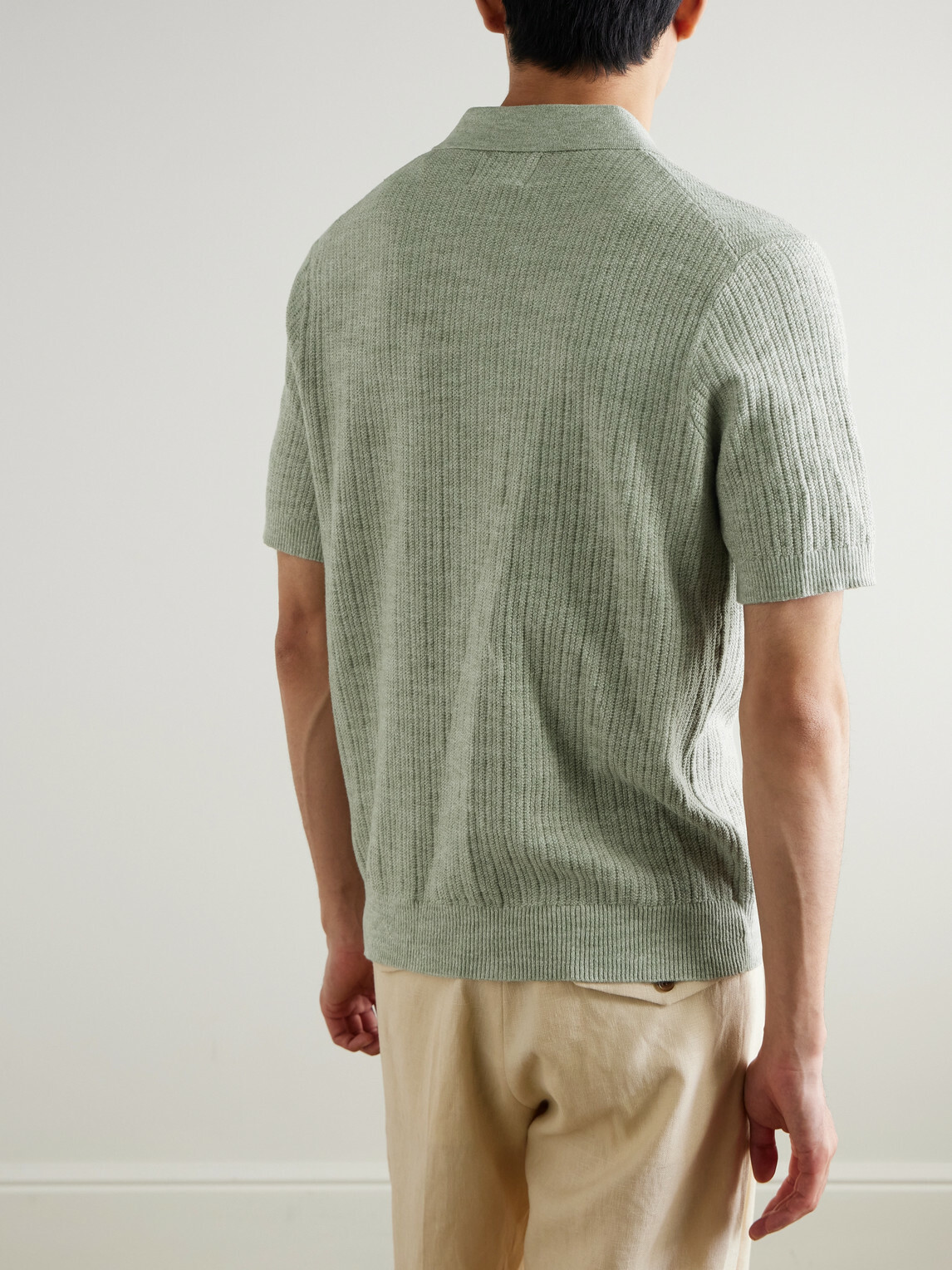 NN07 - Nolan 6695 Textured-Knit Organic Cotton Shirt - Green