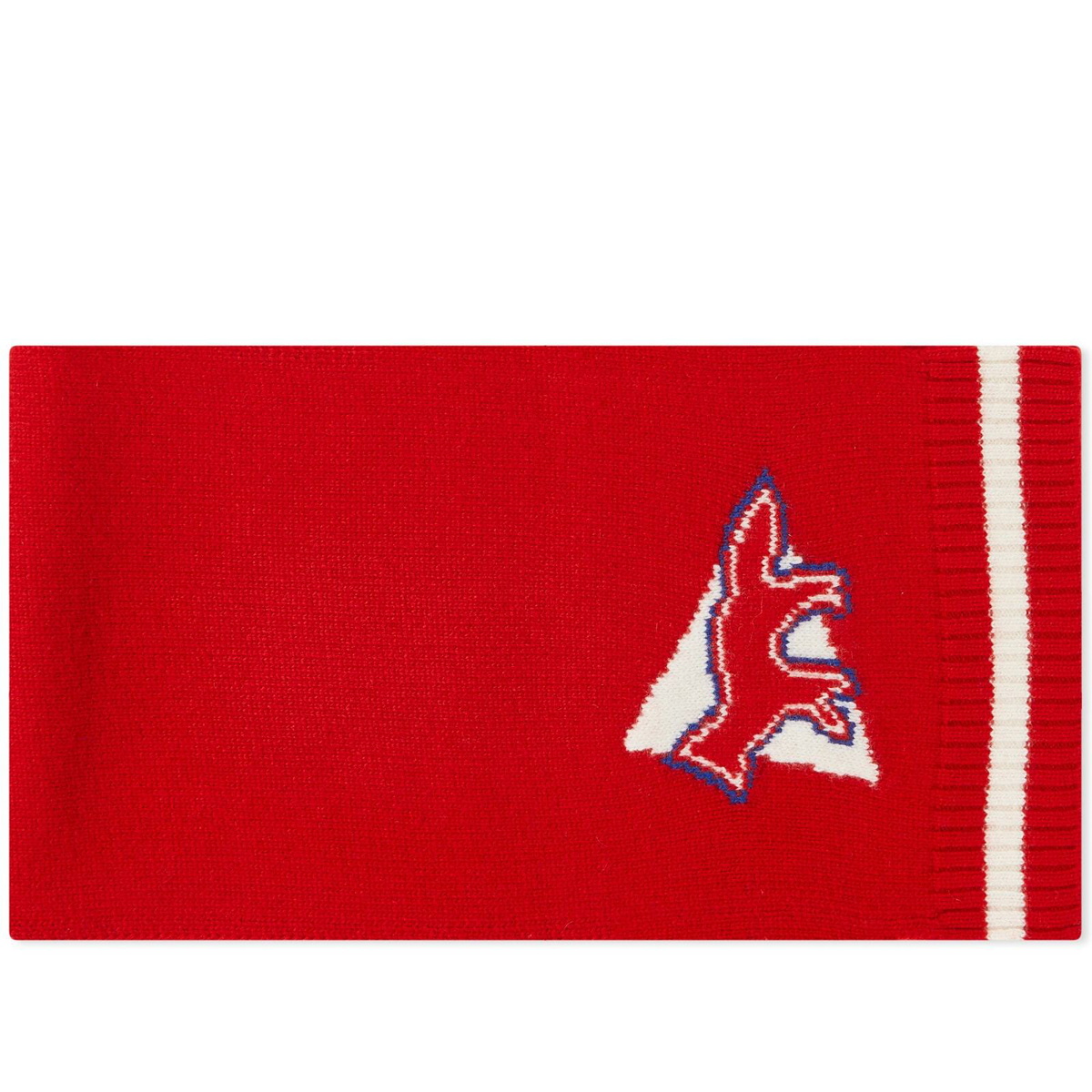 And Wander Men's x Maison Kitsuné Knit Stole in Red