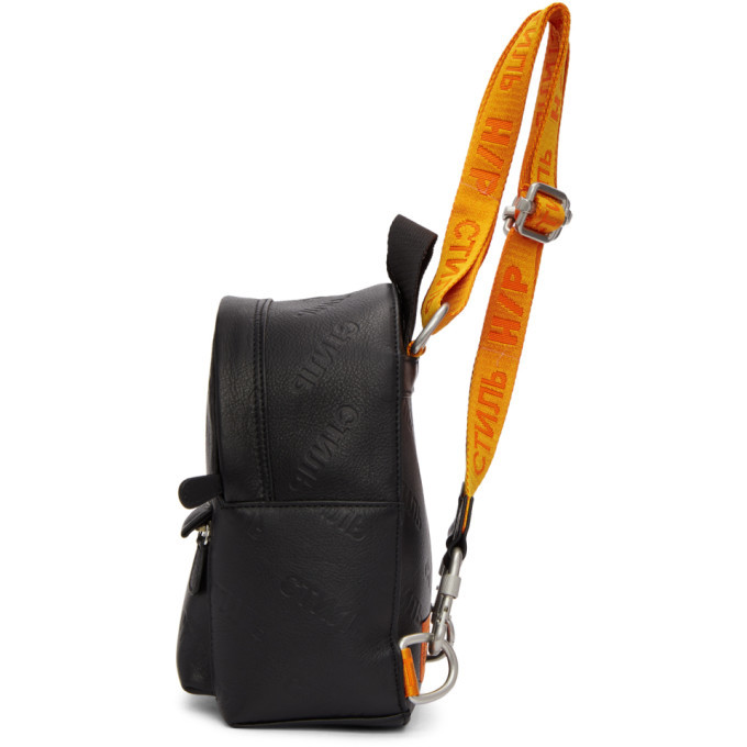 Heron Preston Black Mini Leather Backpack Heron Preston