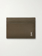 SAINT LAURENT - Tiny Cassandre Logo-Appliquéd Full-Grain Leather Cardholder