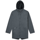 Rains Long Jacket in Slate