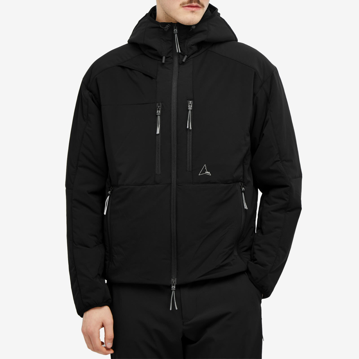 ROA Men's Micro Ripstop Synthetic Stretch Down Jacket in Black ROA