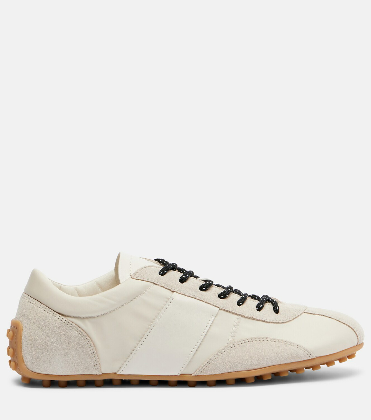 Tod's Suede-trimmed satin sneakers
