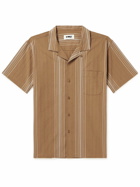 YMC - Malick Striped Cotton-Jacquard Shirt - Brown