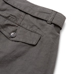 Officine Générale - Julian Slim-Fit Garment-Dyed Cotton and Linen-Blend Shorts - Black