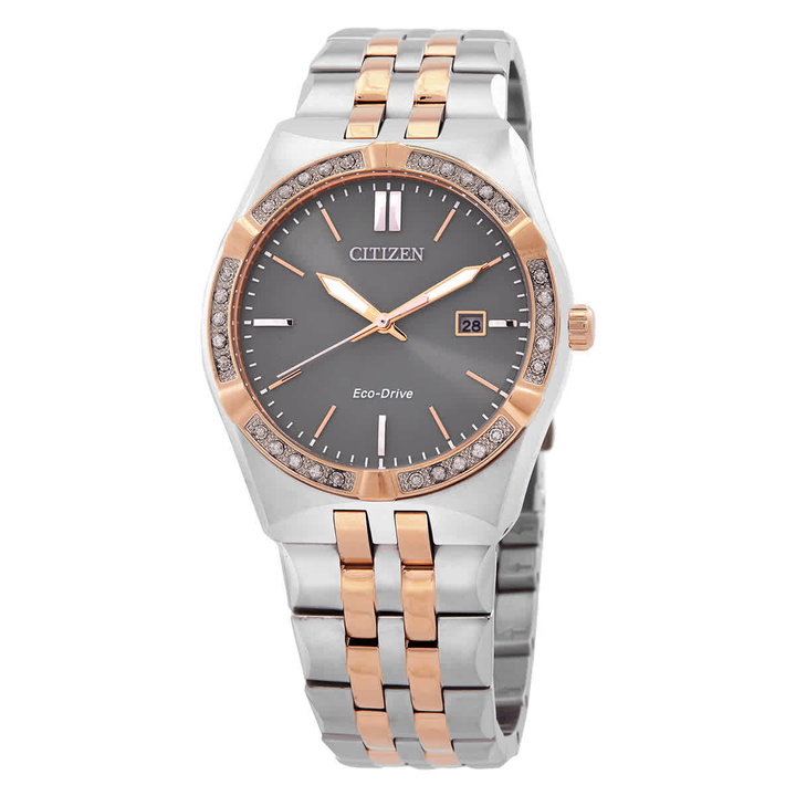 Photo: Citizen Corso Diamond Eco-Drive Grey Dial Mens Watch BM7646-55H
