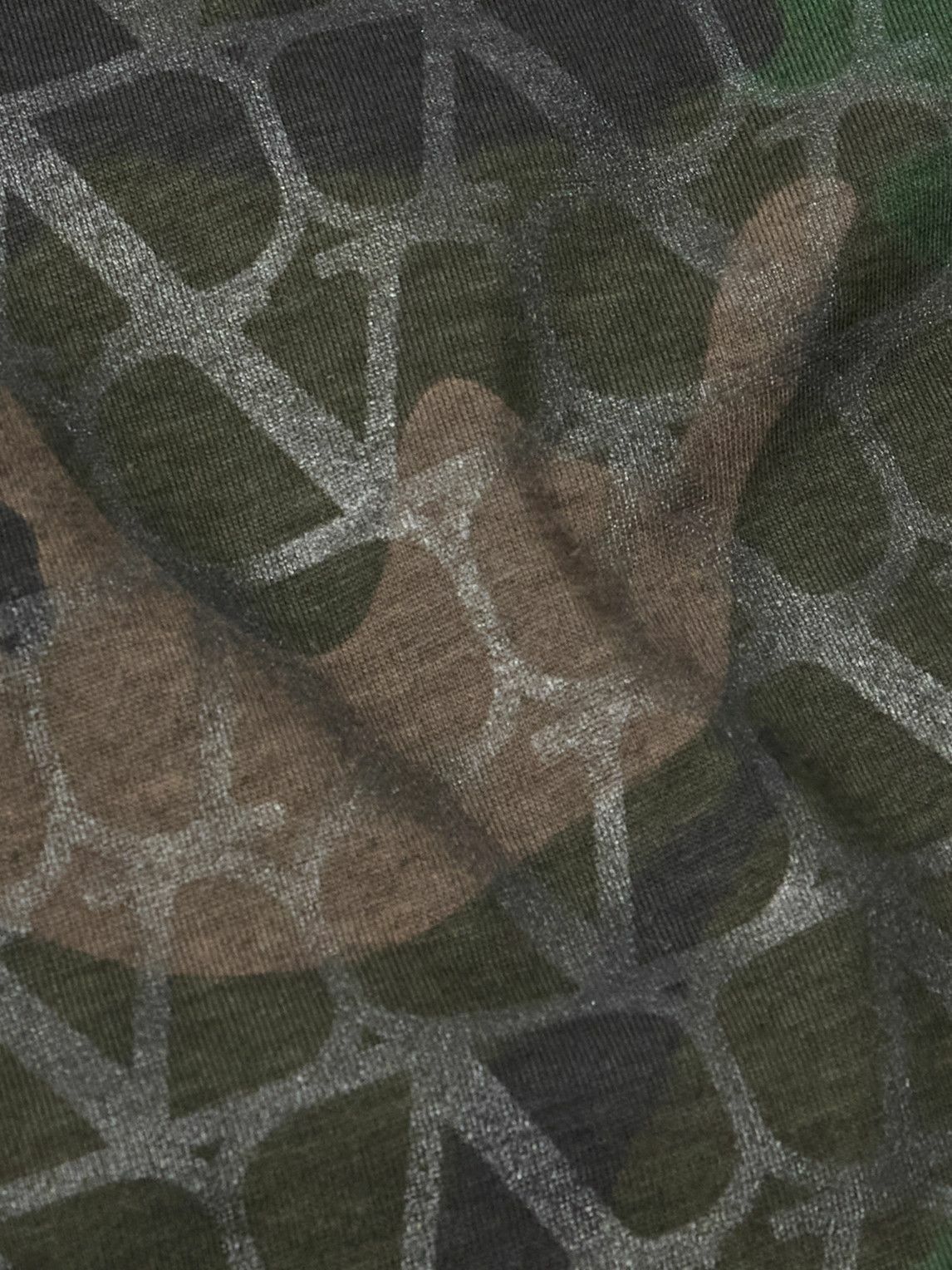 ヴァレンティノガラヴァーニ CAMOUFLAGEフ―ディー グリーン Valentino Garavani - Camouflage-Print Cotton-Jersey T-Shirt