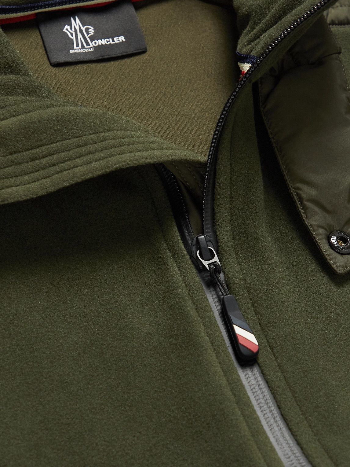 Moncler Grenoble - Logo-Appliquéd Shell-Trimmed Fleece Zip-Up Mid-Layer - Green