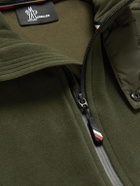 Moncler Grenoble - Logo-Appliquéd Shell-Trimmed Fleece Zip-Up Mid-Layer - Green
