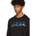Versace Black Rhinestone Logo Sweatshirt