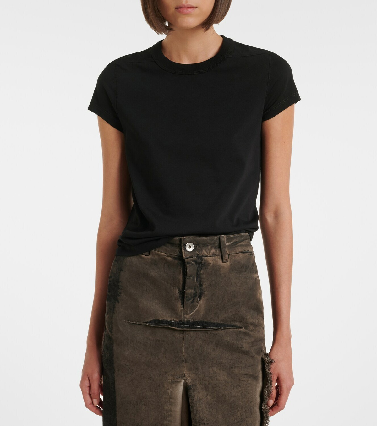 Rick Owens Cropped Level cotton jersey T-shirt