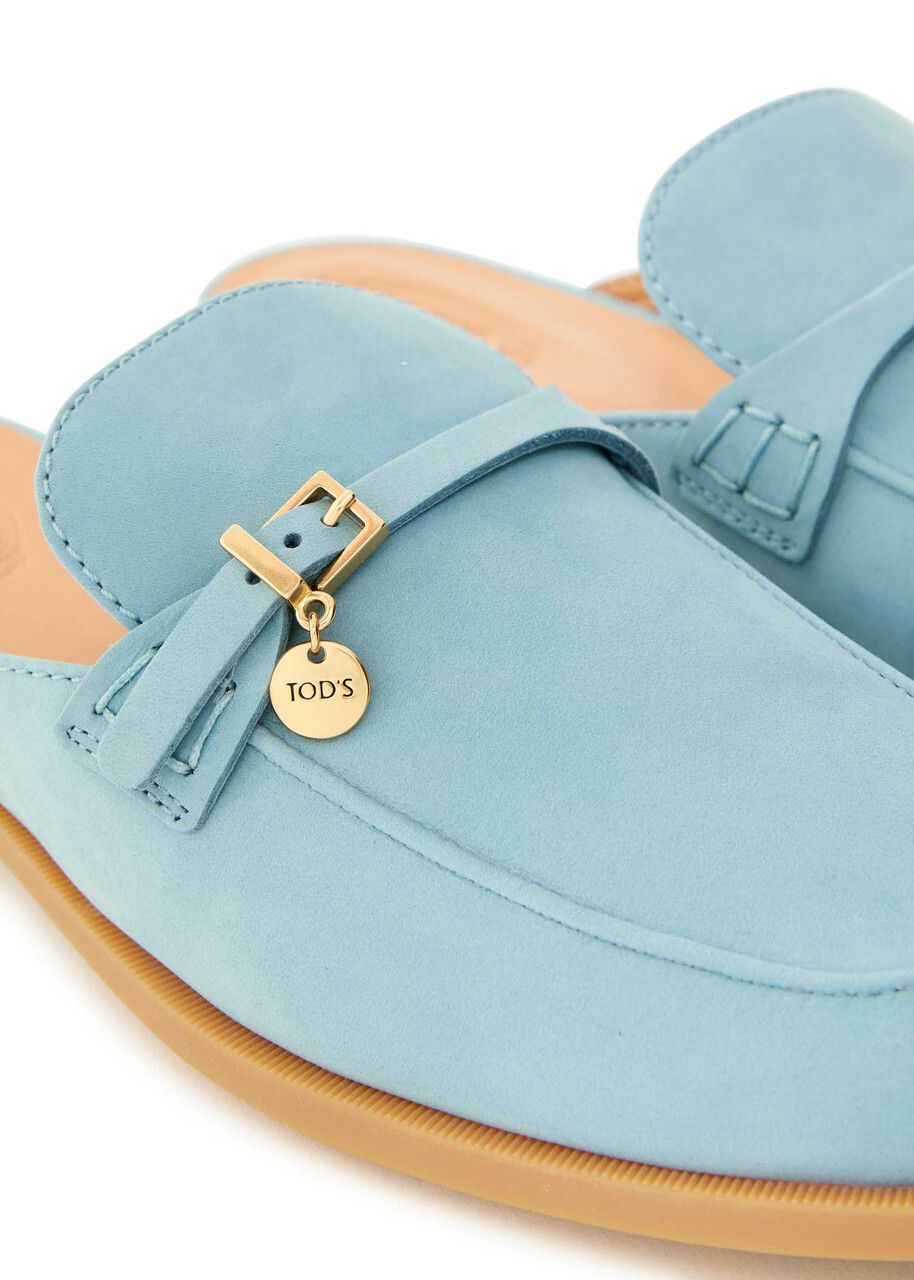 Tods Gom.leg Nubuck Sliders Blue
