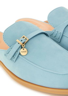 Tods Gom.leg Nubuck Sliders Blue