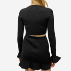 JW Anderson Women's Cropped Ruffled Sleeve Jumper in Black