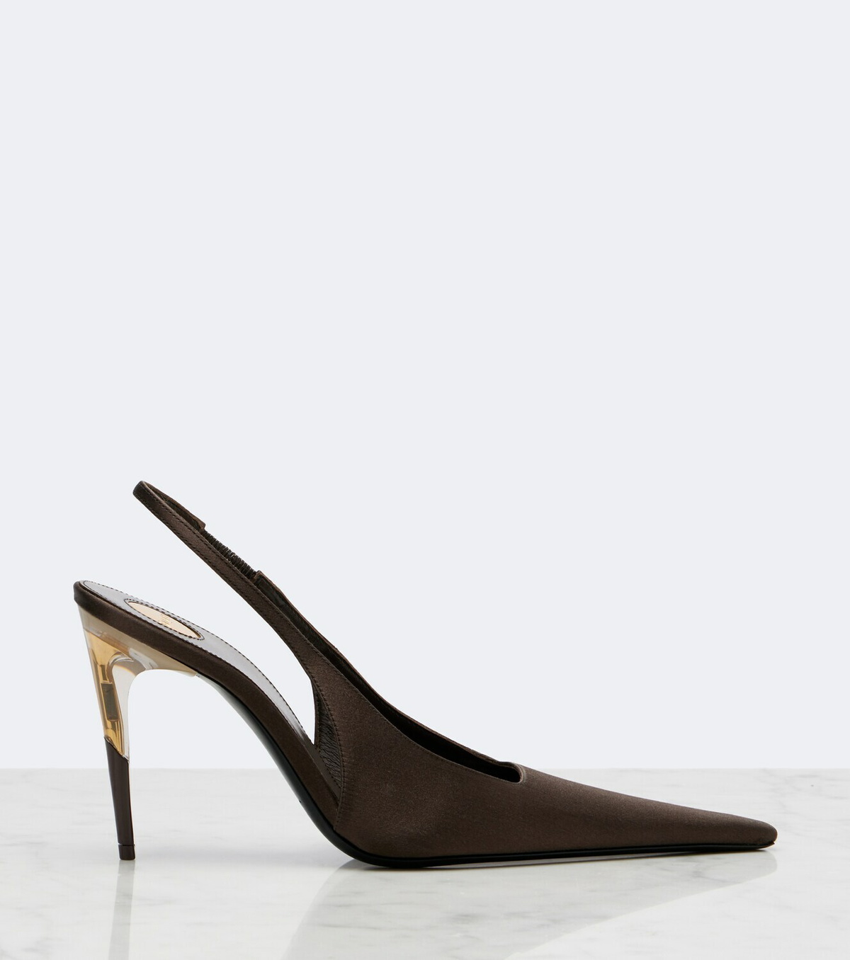 Saint Laurent Goya crêpe satin slingback pumps