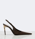 Saint Laurent Goya crêpe satin slingback pumps