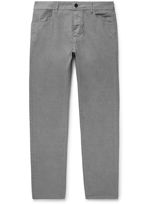 Photo: James Perse - Birdseye Stretch-Cotton Twill Trousers - Gray