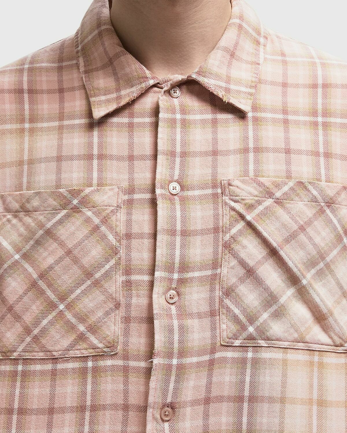 Represent Check Shirt pink Mens Longsleefe