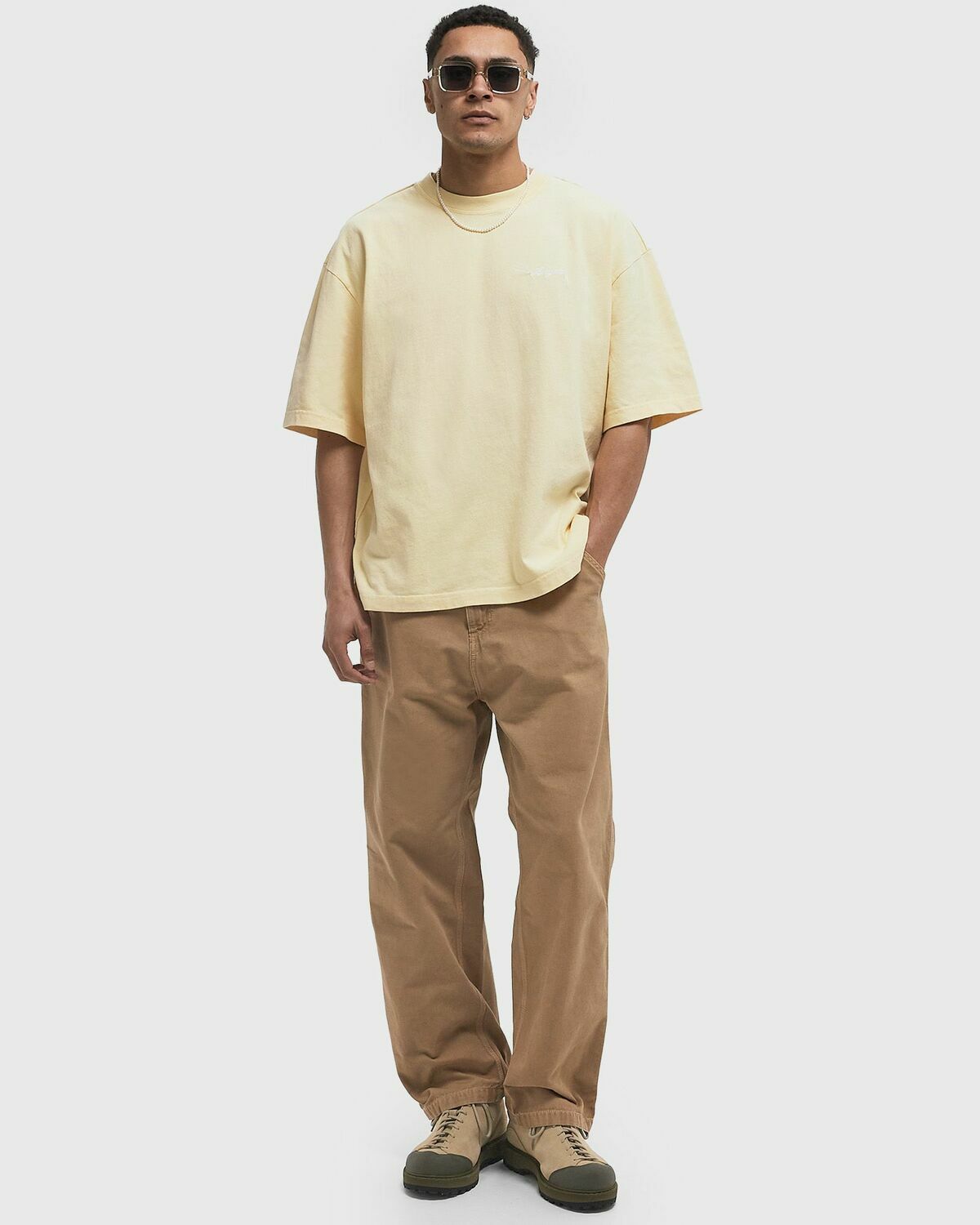 Axel Arigato Honor Washed Tee yellow Mens Shortsleefe