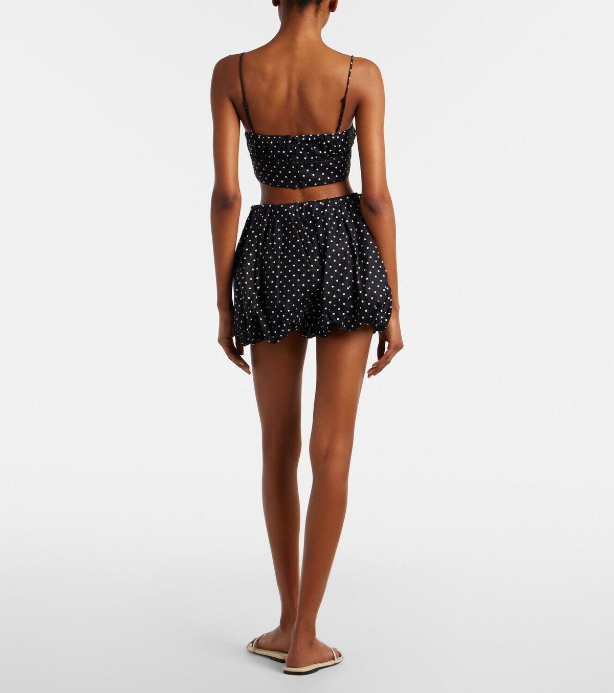 Faithfull Lucia polka-dot linen shorts