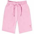 AMI Men's Small A Heart Shorts in Candy Pink