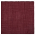 Anderson & Sheppard - Pin-Dot Wool and Silk-Blend Pocket Square - Burgundy