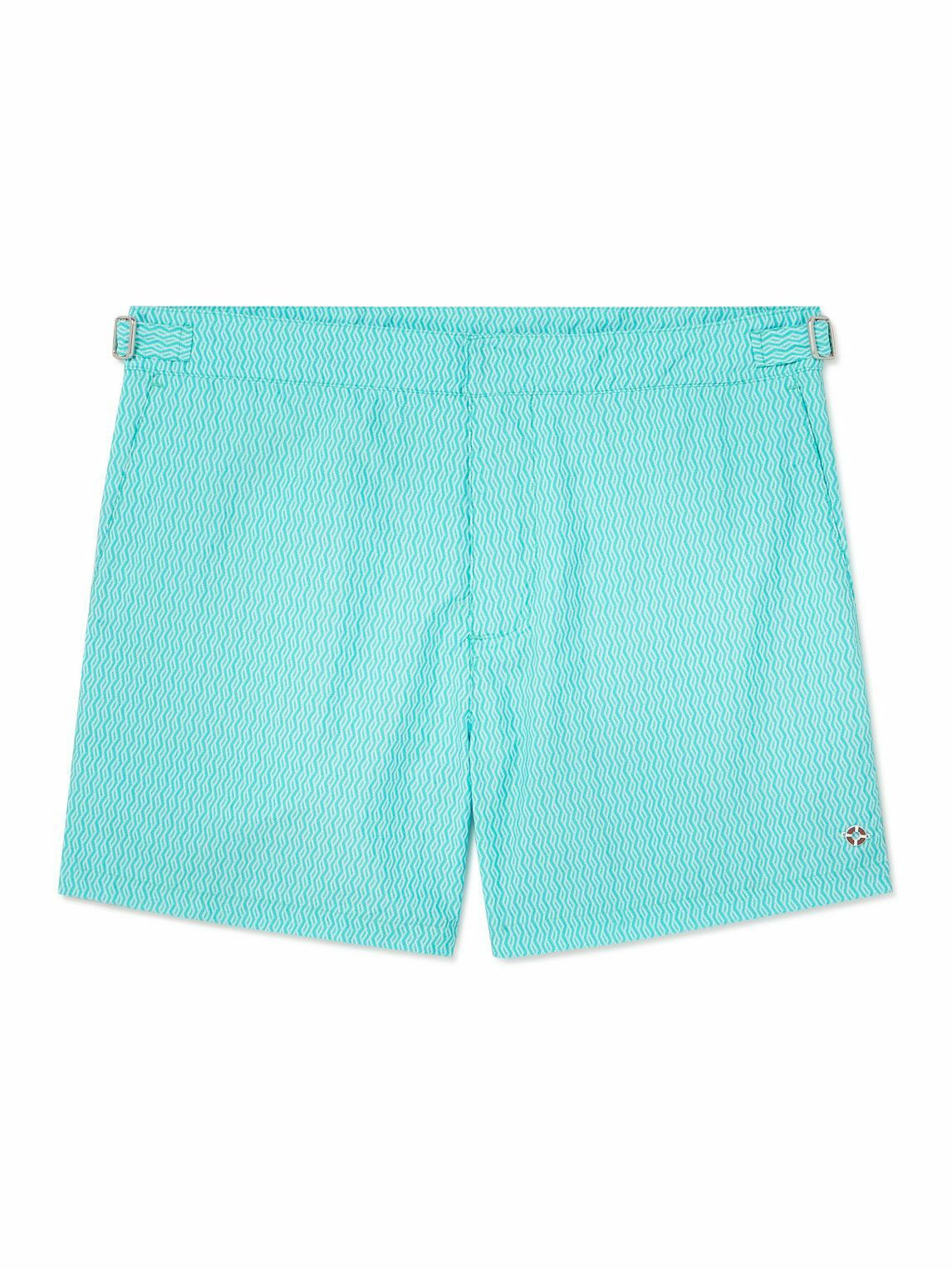 Bay Soft Tiles Printed Swim Shorts in Brown - Loro Piana