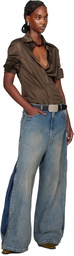 LU'U DAN Blue Side Zip Jeans