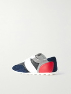 Marni - Logo-Embroidered Suede-Trimmed Leather Sneakers - Black