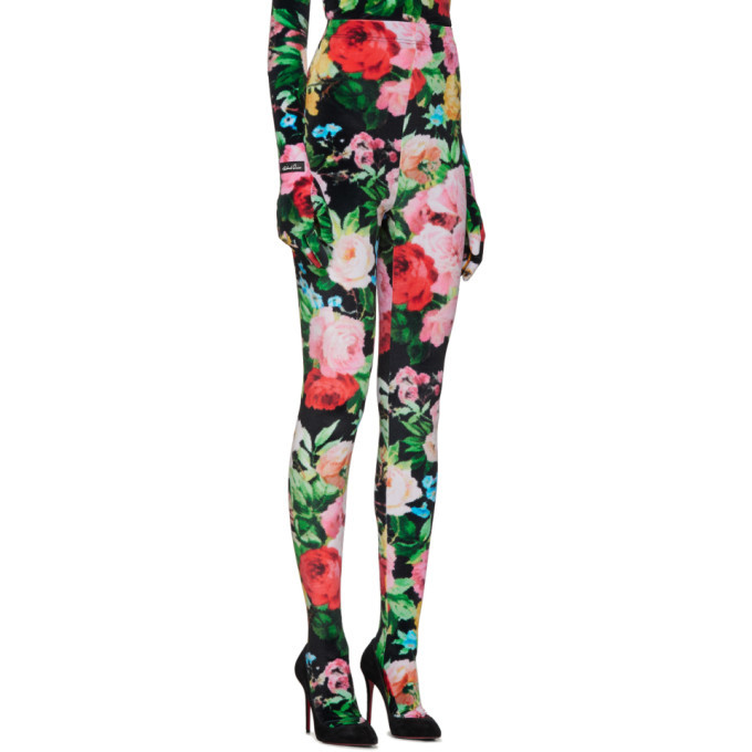 Richard Quinn Black Floral Leggings