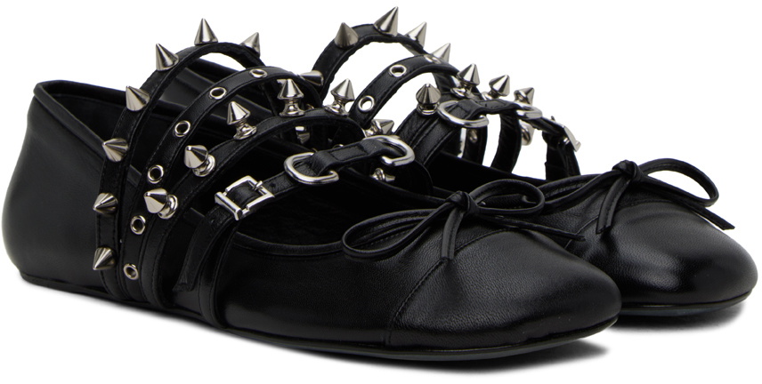 ABRA Black Spike Ballerina Flats ABRA