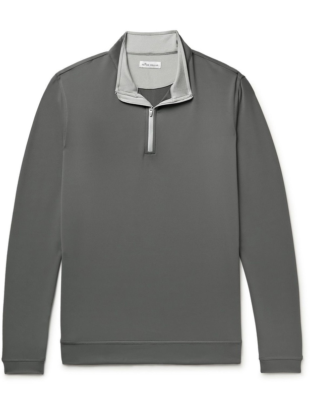 Photo: Peter Millar - Perth Tech-Jersey Half-Zip Golf Top - Gray