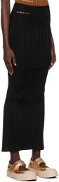 Marni Black Ribbed Maxi Skirt