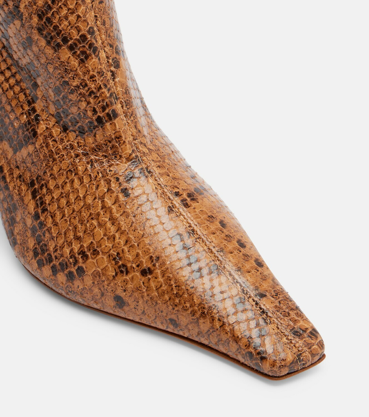 Amina Muaddi Jamie snake-effect leather ankle boots