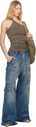 Rick Owens DRKSHDW Gray Hollywood One Shoulder Tank Top