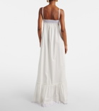 Saint Laurent Embroidered cotton poplin maxi dress