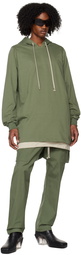 Rick Owens Green Drawstring Hoodie